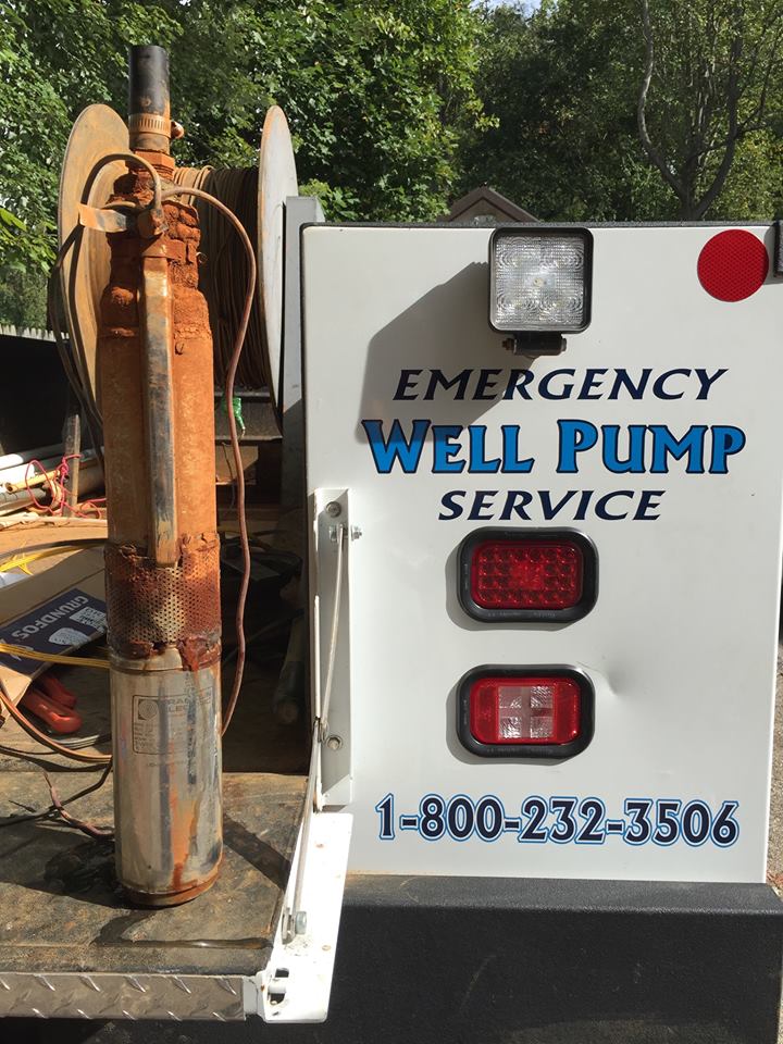 National Water Service Emergency Well Pump Truck With An Old Well Water Pump