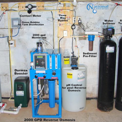 Storage Tanks, A Whole House Reverse Osmosis, A Solution Feeder, A Water Softener, A Turbidity Filter And An Ozone Filter