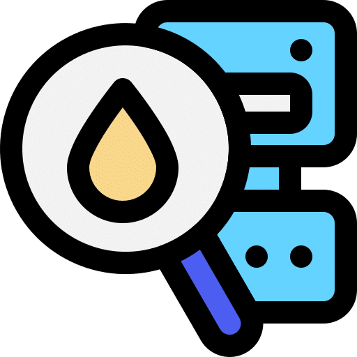 A Blue And White Logo With A Drop Of Water In The Center