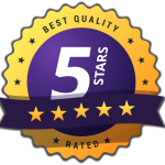 A Purple And Yellow Label With Stars And A Ribbon