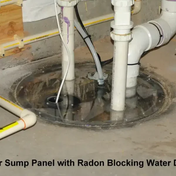 A Water Sump Panel With Radon Blocking Water